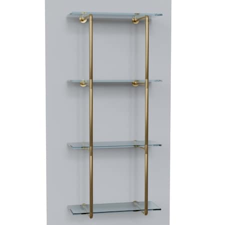 Designs Of Distinction Contemporary Flush Bistro Shelf Kit - 4 Shelves - Polished Brass 01FLUSH1248PB1